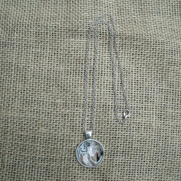 Egyptian Goddess Isis Glass Cabochon Pendant Necklace - Picture 4 of 13